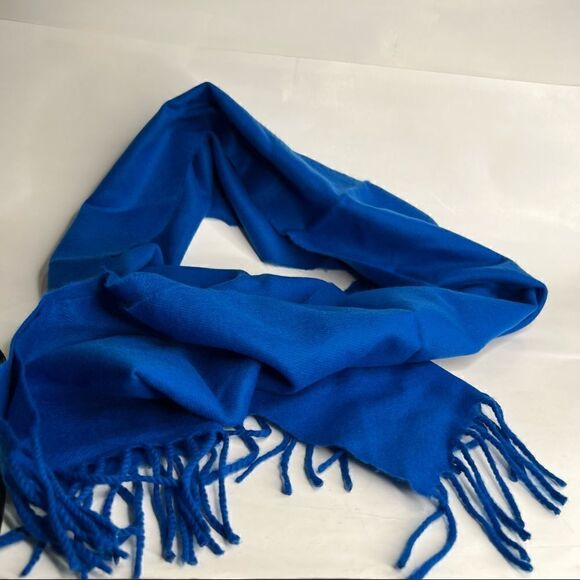 Better Than Cashmere? blue super soft fringed scarf. NWOT - Picture 2 of 3